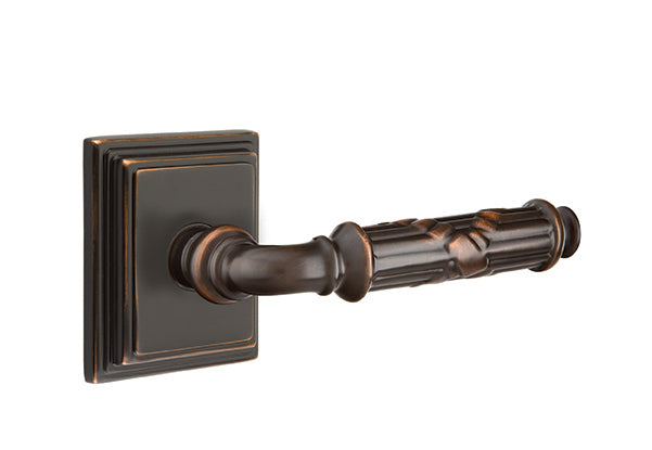 Emtek Ribbon & Reed Lever Oil Rubbed Bronze-Wilshire Rosette
