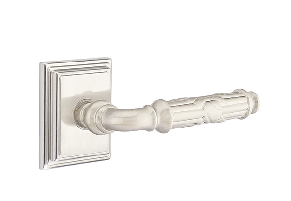 Emtek Ribbon & Reed Lever Satin Nickel-Wilshire Rosette