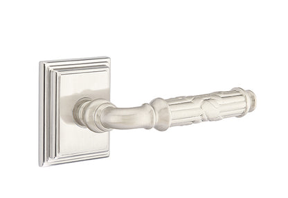 Emtek Ribbon & Reed Lever Satin Nickel-Wilshire Rosette