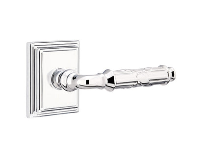Emtek Ribbon & Reed Lever Polished Chrome-Wilshire Rosette