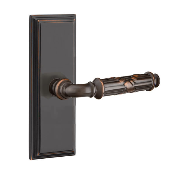 Emtek Ribbon and Reed Lever with Wilshire Sideplate