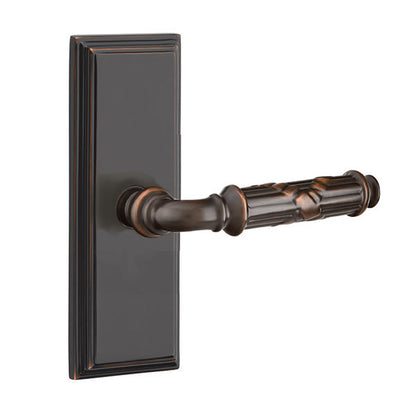 Emtek Ribbon and Reed Lever with Wilshire Sideplate