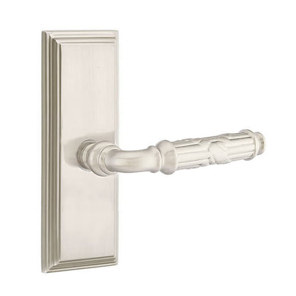 Emtek Ribbon and Reed Lever with 7 Inch Wilshire Sideplate