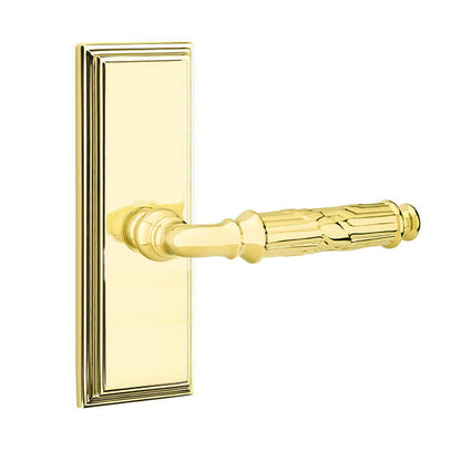Emtek Ribbon and Reed Lever with 7 Inch Wilshire Sideplate