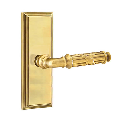 Emtek Ribbon and Reed Lever with 7 Inch Wilshire Sideplate