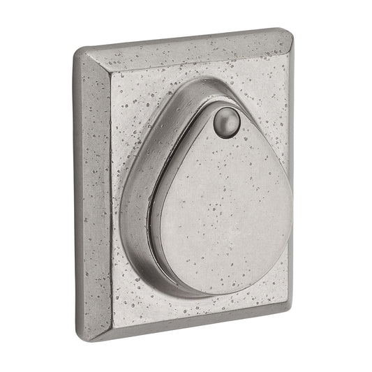 Baldwin Rustic Square Deadbolt - shown in White Bronze