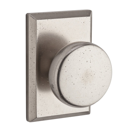 Rustic Knob Shown with Square Rosette in White Bronze
