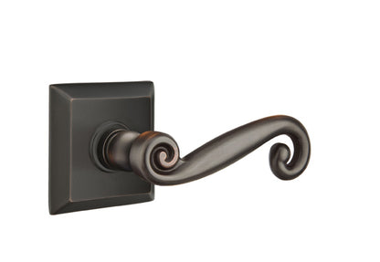 Emtek Rustic Lever Oil Rubbed Bronze-Quincy Rosette