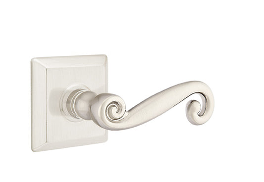 Emtek Rustic Lever - Quincy Rosette - Satin Nickel
