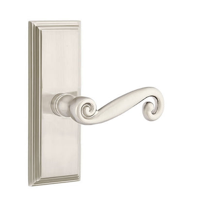 Emtek Rustic Lever with 7 Inch Wilshire Sideplate