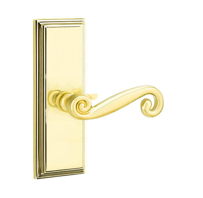 Emtek Rustic Lever with 7 Inch Wilshire Sideplate