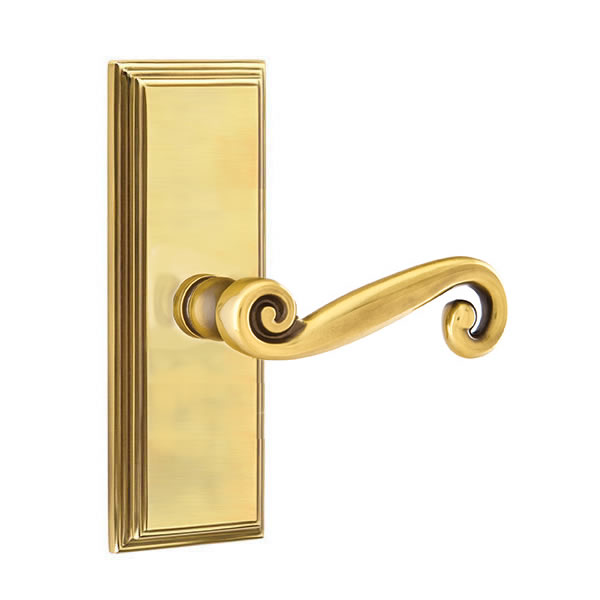 Emtek Rustic Lever with Wilshire Sideplate