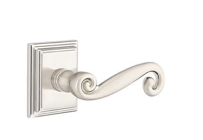 Emtek Rustic Lever Satin Nickel-Wilshire Rosette