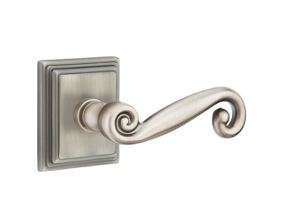 Emtek Rustic Lever Pewter-Wilshire Rosette
