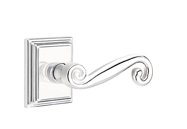 Emtek Rustic Lever Polished Chrome-Wilshire Rosette