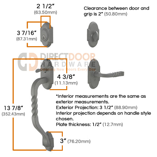 Emtek Wrought Steel San Carlos Sectional Handleset