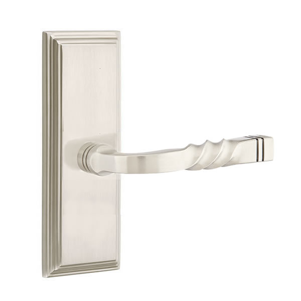 Emtek Santa Fe Lever with 7 Inch Wilshire Sideplate