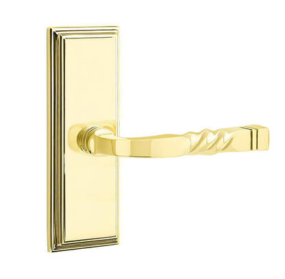 Emtek Santa Fe Lever with 7 Inch Wilshire Sideplate