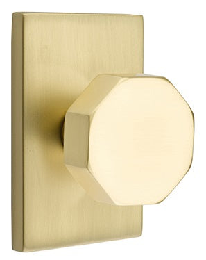 Emtek Octagon Knob - Modern Rectangular Rosette