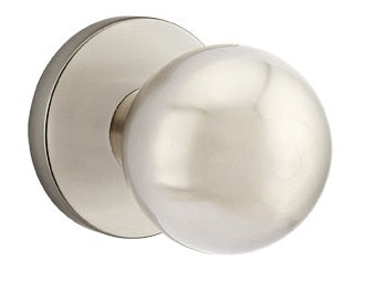 Emtek Orb Modern Door Knob with Disk Rosette - Satin Nickel