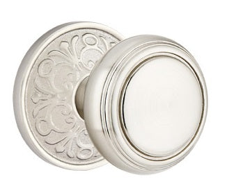 Emtek Norwich Knob With Lancaster Rosette - Satin Nickel