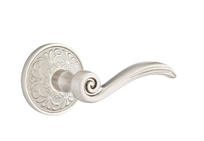 Emtek Elan Lever - Lancaster Rosette - Satin Nickel