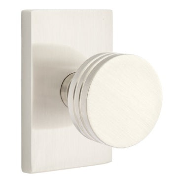 Emtek Bern Modern Door Knob with Modern Rectangular Rosette