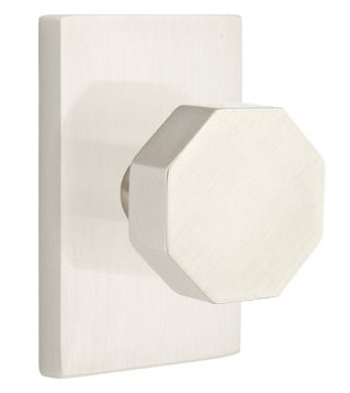 Emtek Octagon Modern Door Knob with Modern Rectangular Rosette
