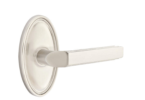 Emtek Milano Lever - Oval Rosette - Satin Nickel