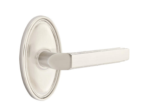 Emtek Milano Lever - Oval Rosette - Satin Nickel
