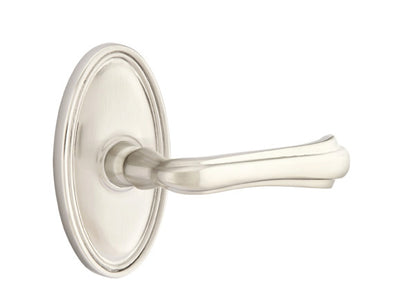 Emtek Wembley Lever - Oval Rosette - Satin Nickel