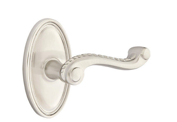 Emtek Rope Lever - Oval Rosette - Satin Nickel
