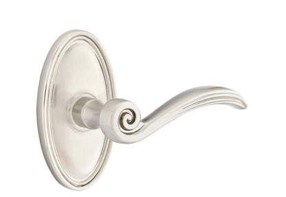 Emtek Elan Lever - Oval Rosette - Satin Nickel