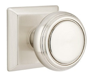 Emtek Norwich Knob With Quincy Rosette - Satin Nickel