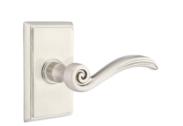 Emtek Elan Interior Mortise Lever with Rectangular Rosette