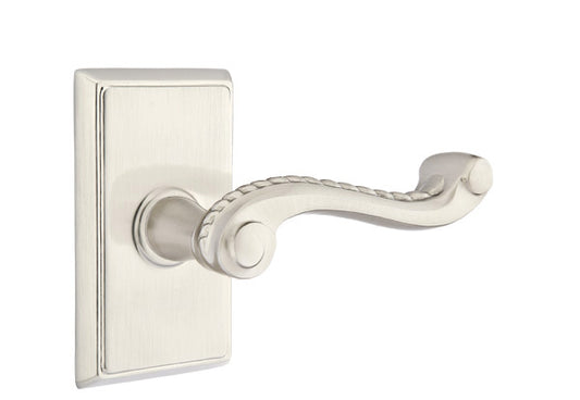 Emtek Rope Lever - Rectangular Rosette - Satin Nickel