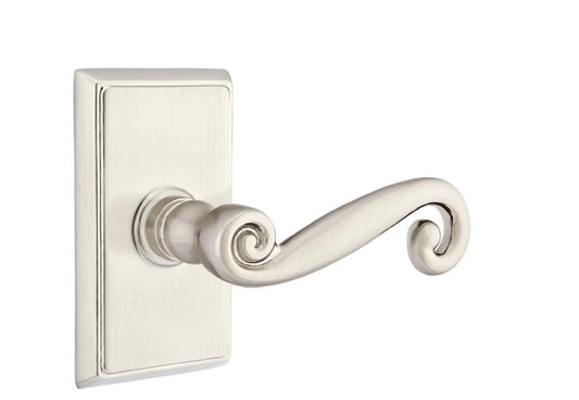 Emtek Rustic Lever - Rectangular Rosette - Satin Nickel
