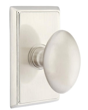 Emtek Egg Interior Mortise Knob with Rectangular Rosette