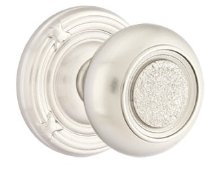 Emtek Belmont Knob Satin Nickel Ribbon and Reed Rosette 