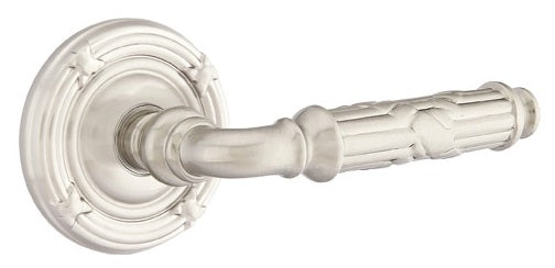 Emtek Ribbon & Reed Lever - Ribbon & Reed Rosette - Satin Nickel