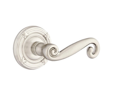 Emtek Rustic Lever - Ribbon & Reed Rosette - Satin Nickel
