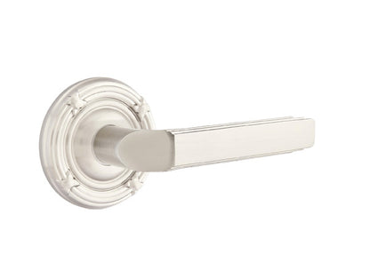 Emtek Milano Lever Satin Nickel-Ribbon and Reed Rosette