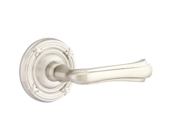 Emtek Wembley Lever - Ribbon & Reed Rosette - Satin Nickel