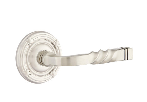 Emtek Santa Fe Lever - Ribbon & Reed Rosette - Satin Nickel