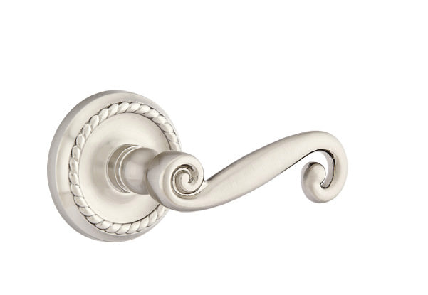 Emtek Rustic Lever - Rope Rosette - Satin Nickel