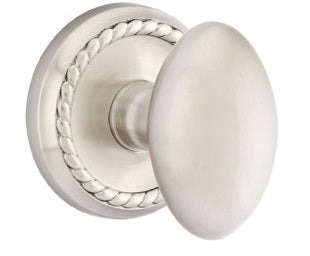 Emtek Egg Interior Mortise Knob with Rope Rosette
