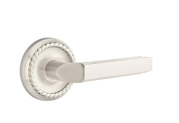 Emtek Milano Lever Satin Nickel-Rope Rosette