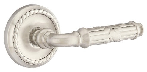 Emtek Ribbon & Reed Lever - Rope Rosette - Satin Nickel