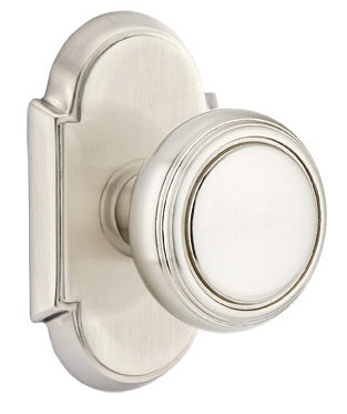 Emtek Norwich Knob With #8 Rosette - Satin Nickel