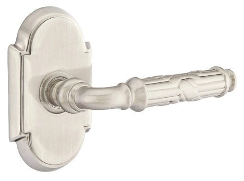 Emtek Ribbon & Reed Lever - #8 Rosette - Satin Nickel